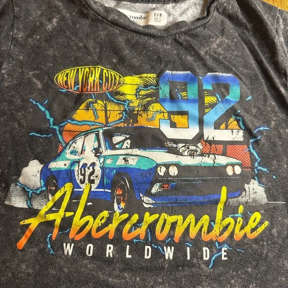 Boys Abercrombie Kids Gray Graphic Tee